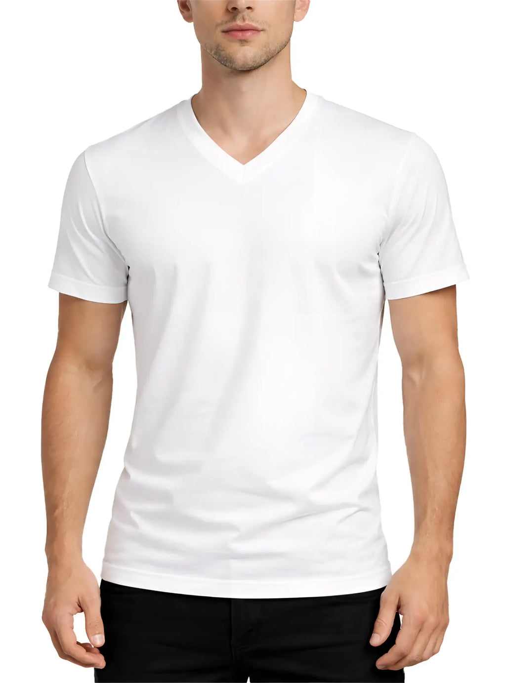 White v neck cotton t shirt made from soft breathable fabric perfect for casual everyday wear