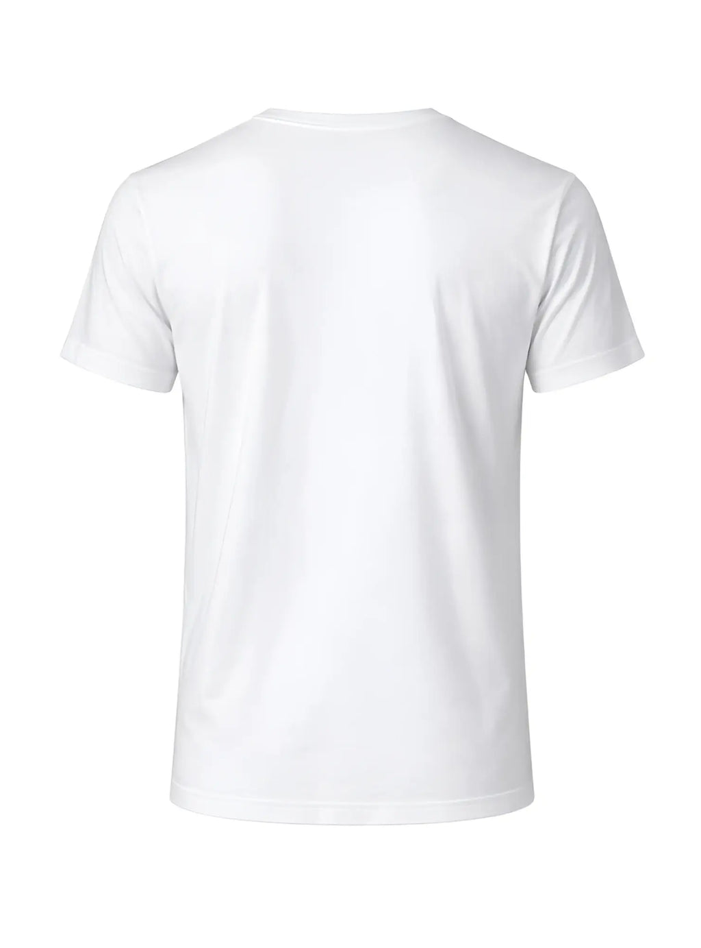 White cotton t-shirt with classic crew neck and short sleeves made of soft breathable material