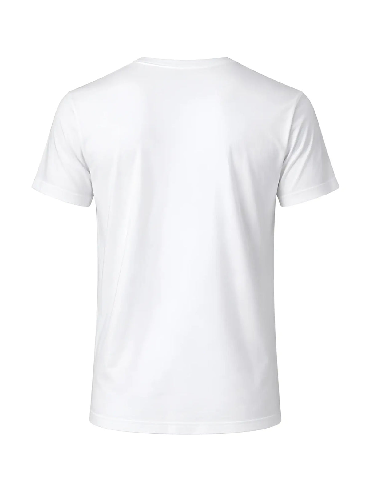 White cotton t-shirt with classic crew neck and short sleeves made of soft breathable material