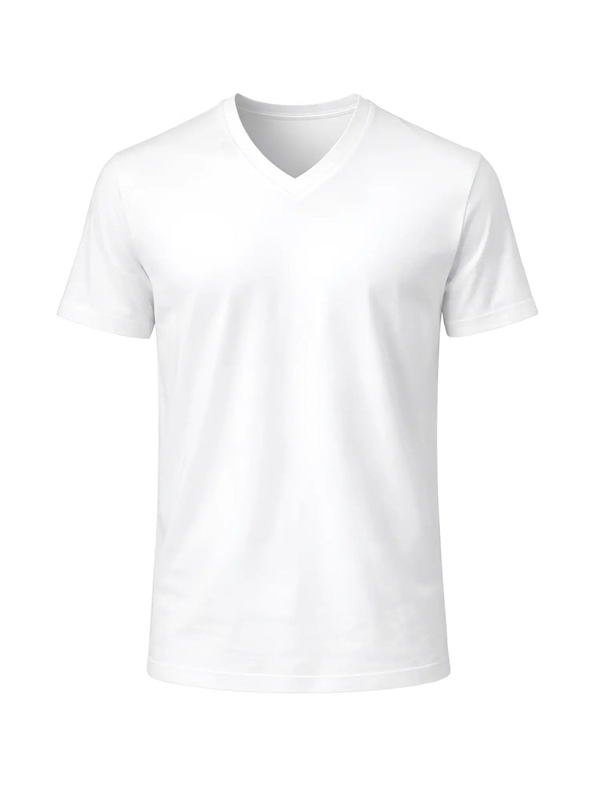 White v neck cotton t-shirt with short sleeves made of soft breathable cotton for casual wear