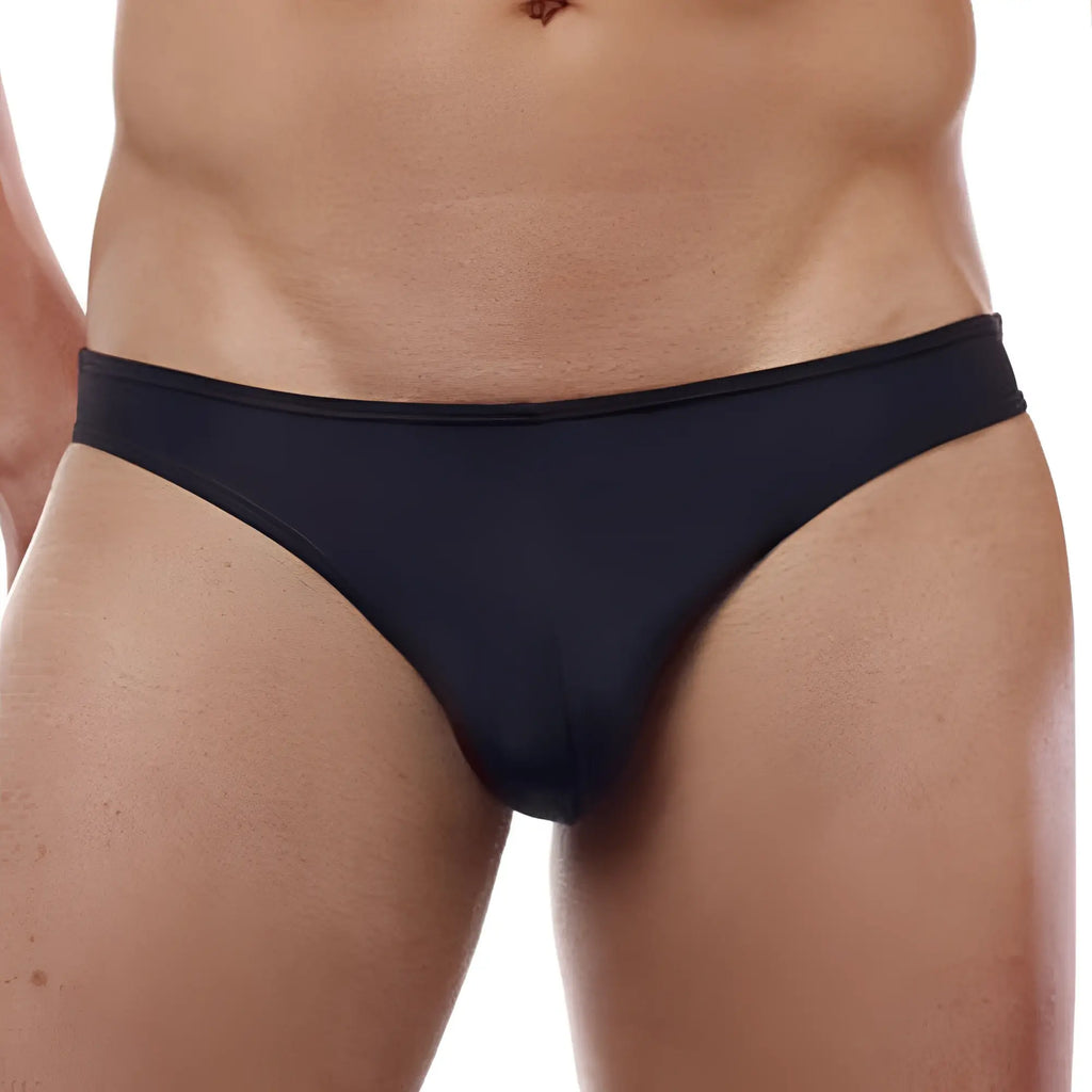 Black cover male cm101 bikini brief with smooth texture snug fit and minimalistic design for comfortable wear