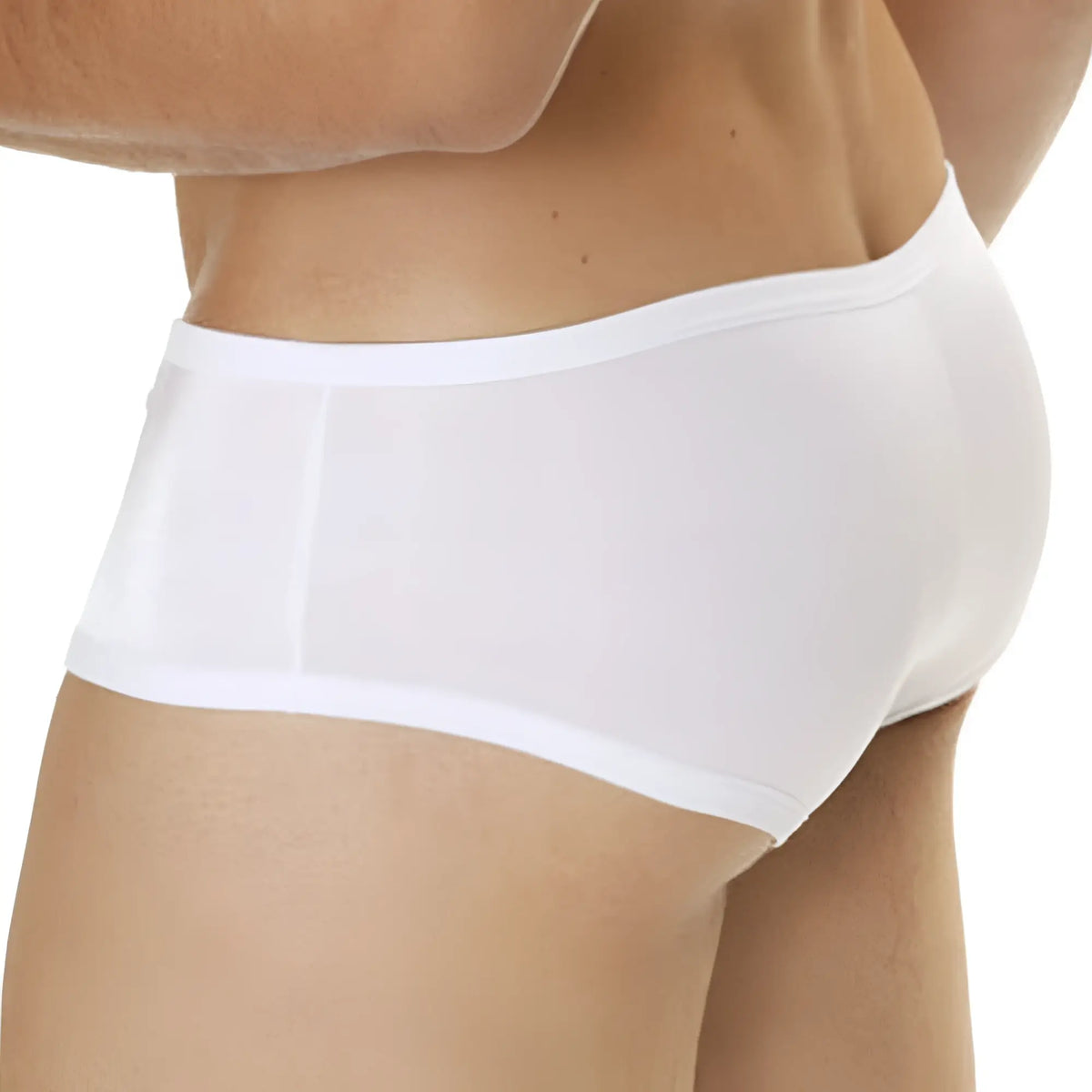 White seamless form-fitting briefs by cover male cm208 designed for comfort and intimate wear