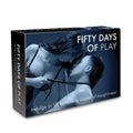 Black rectangular box of CreativeC fifty days of play adult novelty product with blue intimate image and 50 shades text