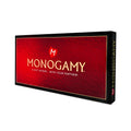 CreativeC monogamy is a red and black board game box with gold lettering designed for a hot affair with your partner
