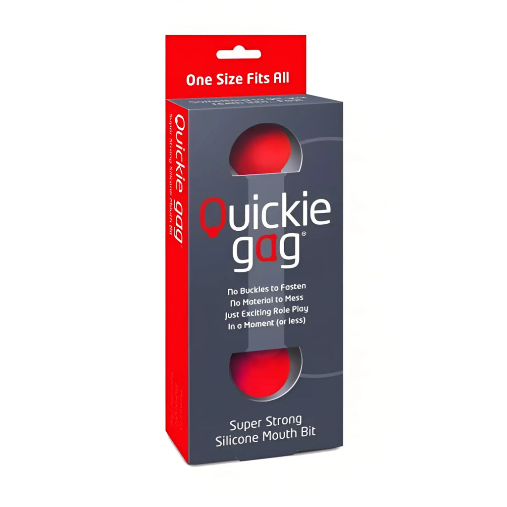 Creativec quickie gag mouth bit in red silicone features a compact design in branded packaging for easy use