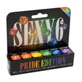 Creativec sexy 6 pride edition game set with six rainbow-colored dice featuring playful phrases on each face