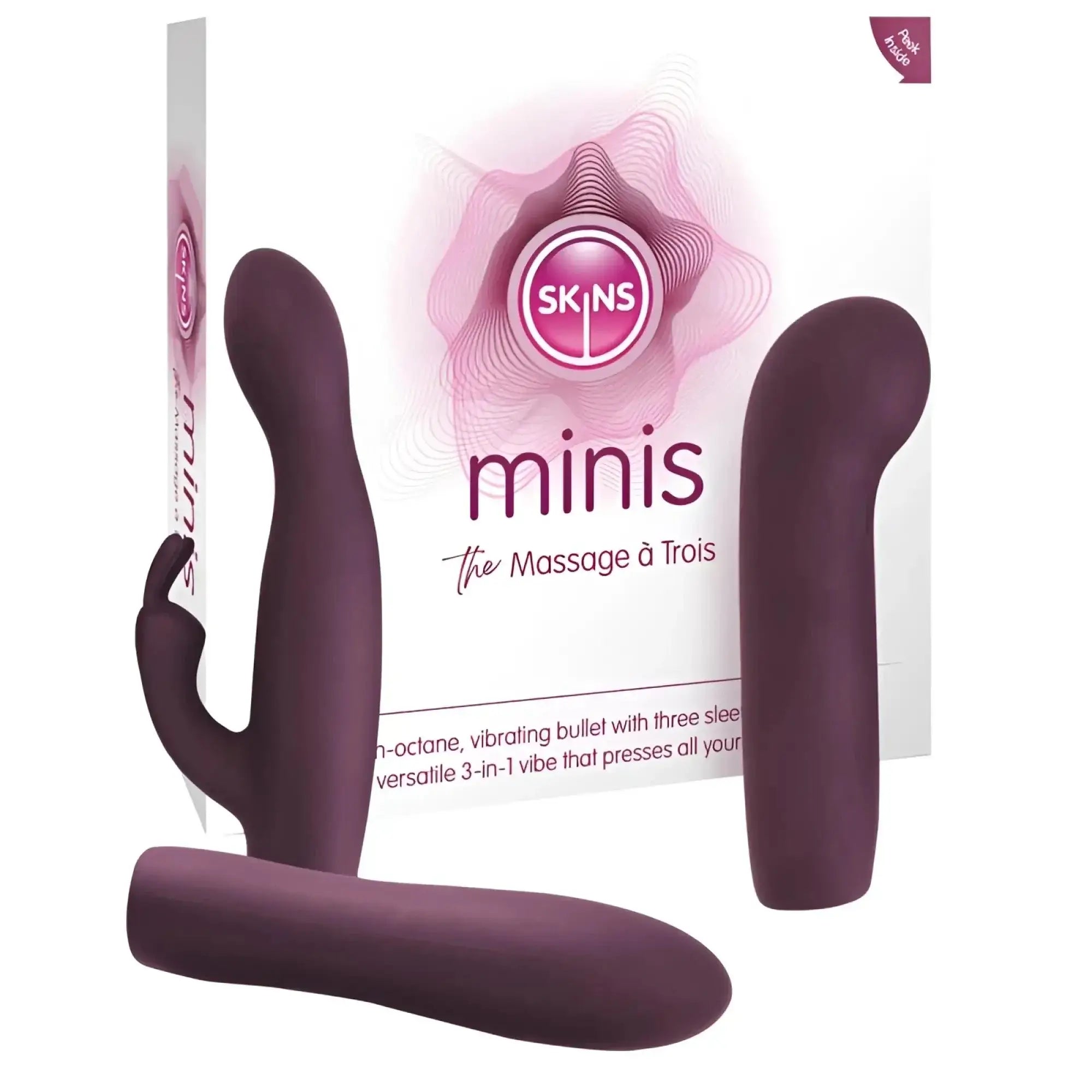 Creativec skins minis purple silicone three-in-one vibrating toy set for versatile massage and pleasure use