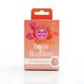 Peach-colored rose-shaped silicone nipple shield in creativec skins branded skins packaging box