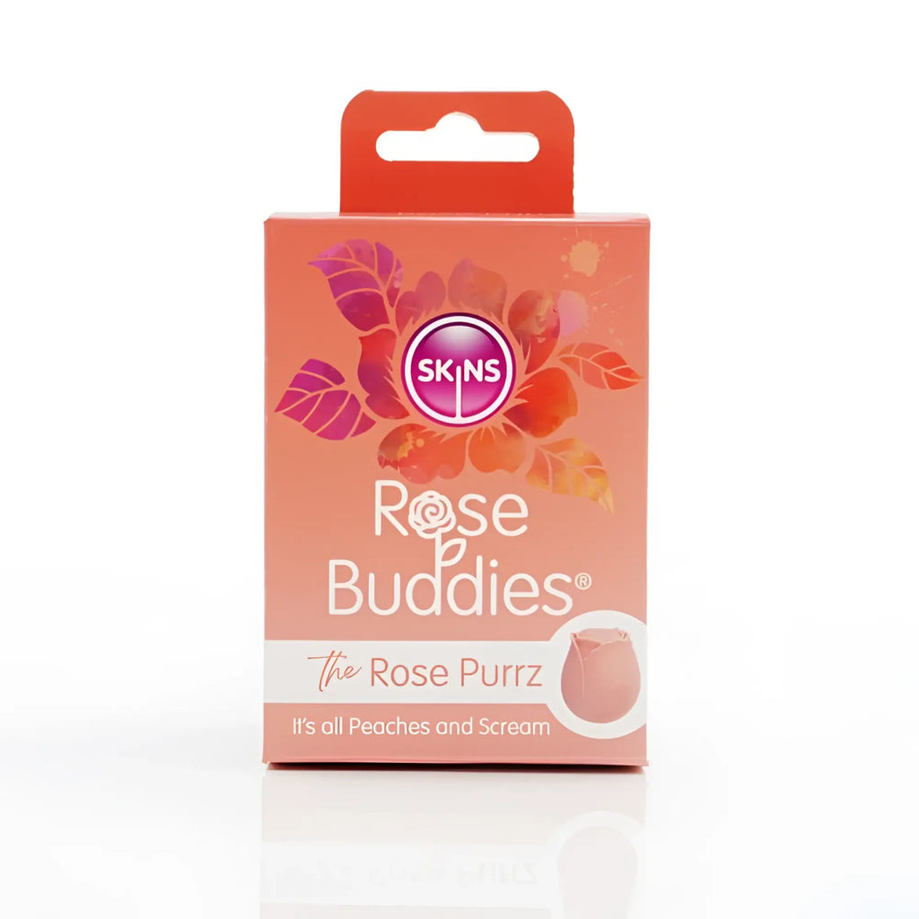 Peach-colored rose-shaped silicone nipple shield in creativec skins branded skins packaging box