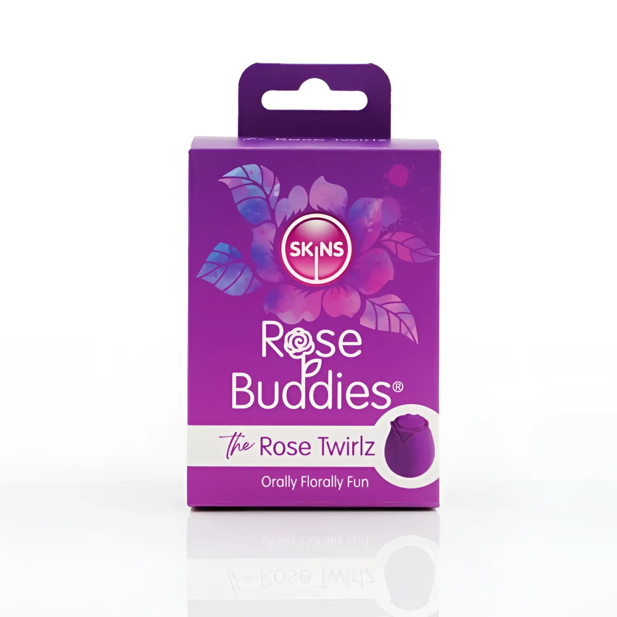Purple skins creativec skins rose buddies the rose twirls package with floral design and product name displayed