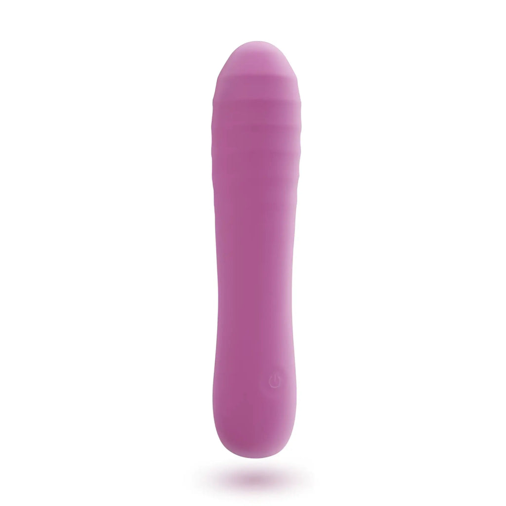 CreativeC Skins Touch The Wand sleek matte purple silicone vibrator with subtle horizontal ridges for enhanced sensation