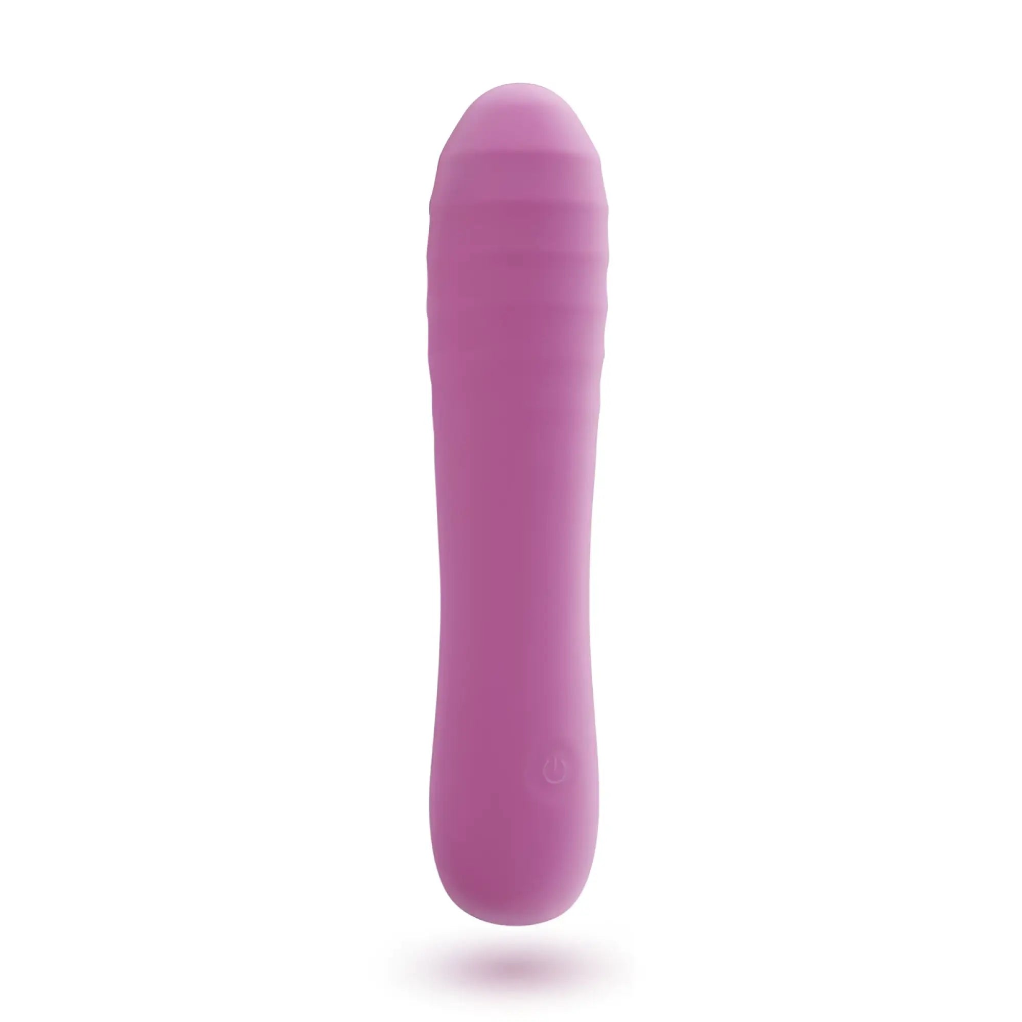 CreativeC Skins Touch The Wand sleek matte purple silicone vibrator with subtle horizontal ridges for enhanced sensation