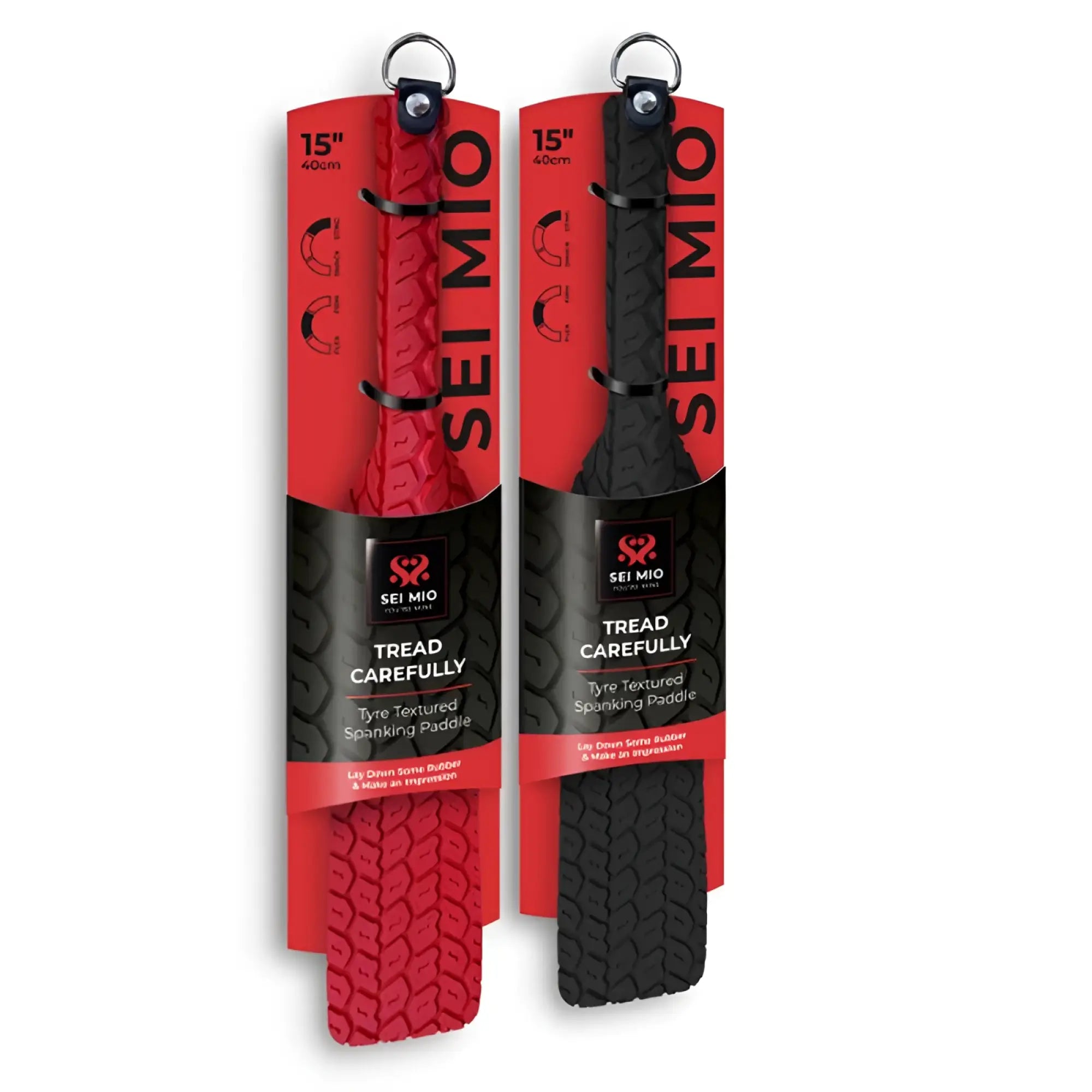 CreativeC tyre paddle large red with red and black tire-textured rubber spanking paddles in branded packaging