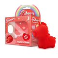 Red silicone unicorn-shaped vibrator with smooth rounded design and small spiky mane from CreativeC Unihorn Cupids Beau