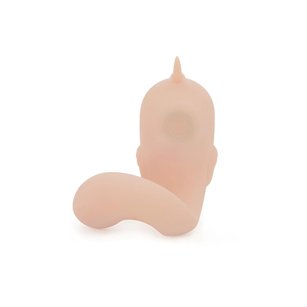 Creativec unihorn massager c horse coral throb pale pink silicone baby head shaped vibrator with small horn protrusion