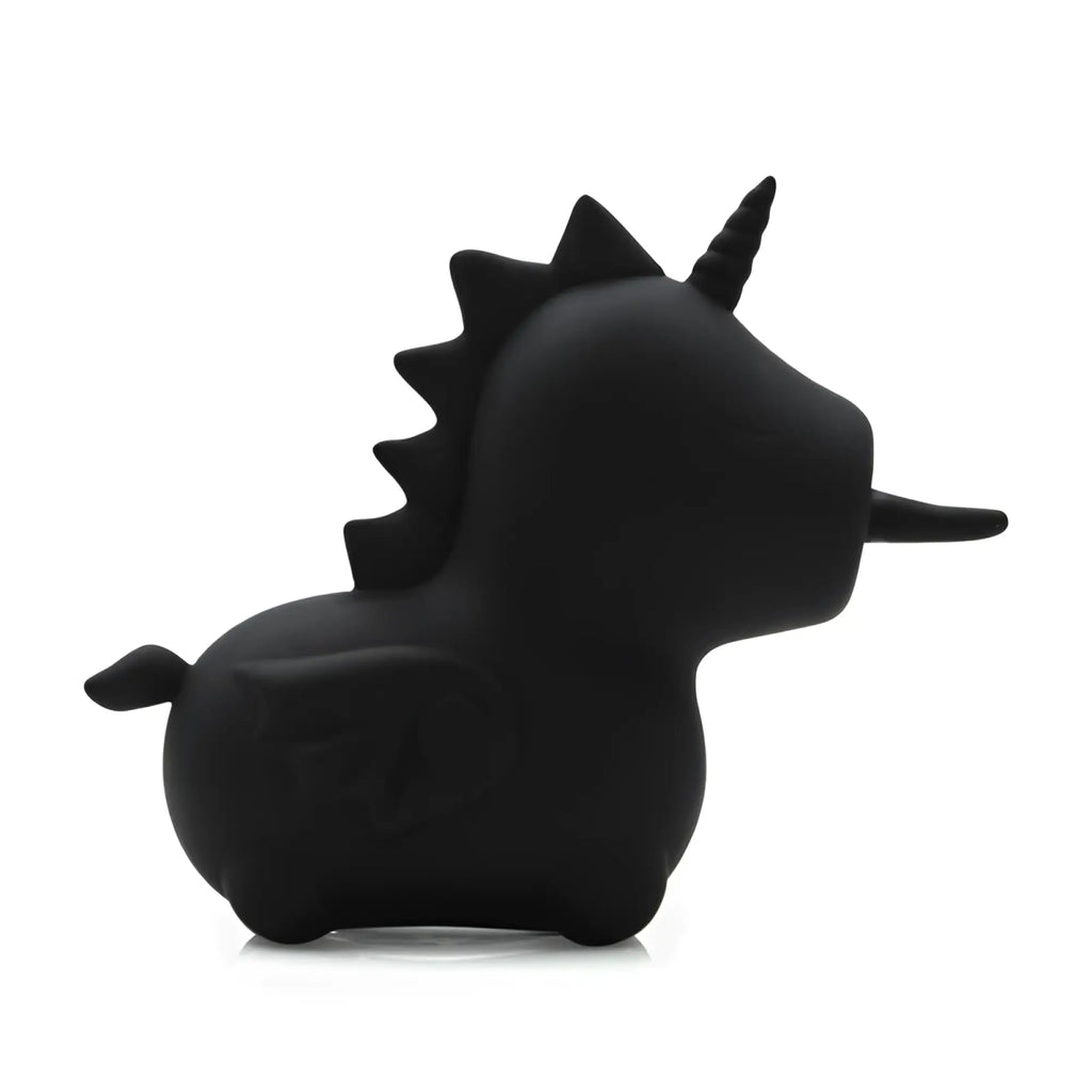 Black silicone CreativeC Unihorn Wild Spirit Vibe figurine with a smooth matte finish and stylized spiky mane