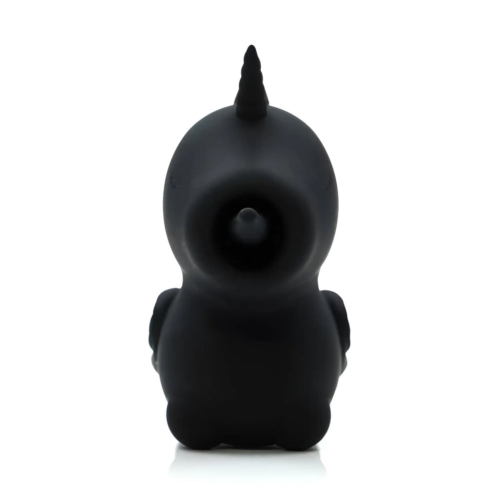 Black silicone unicorn-shaped vibrator with smooth matte finish and small horn from CreativeC Unihorn Wild Spirit Vibe