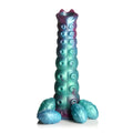 Creature cocks galactic breeder ovipositor silicone dildo in vibrant iridescent teal and purple with suction cup base