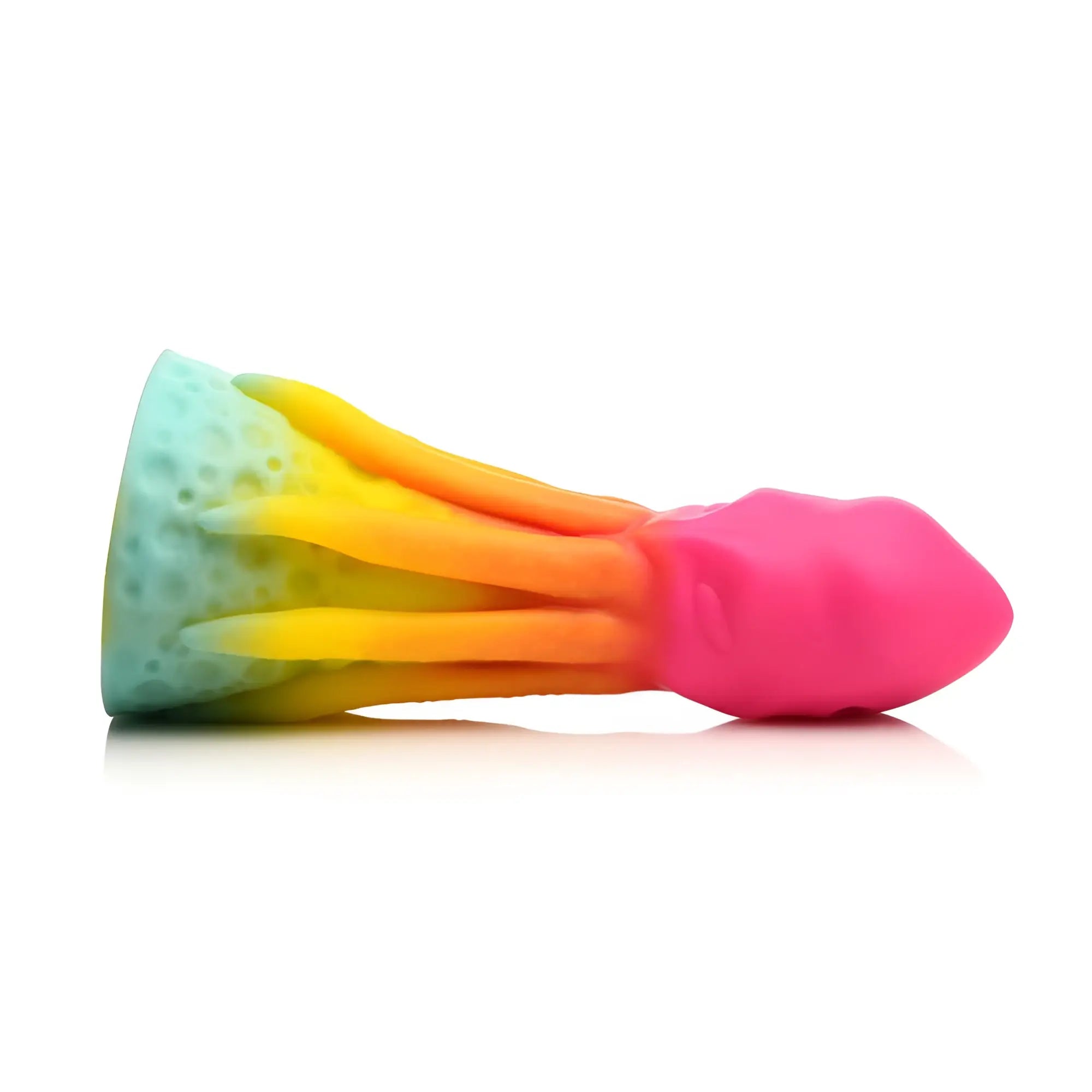 Creature cocks king kraken silicone dildo rainbow colored octopus shaped bath toy with textured porous base and smooth body