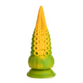 Creature Cocks Monstropus 2.0 vibrant yellow and green corn-shaped silicone dildo with textured segmented design
