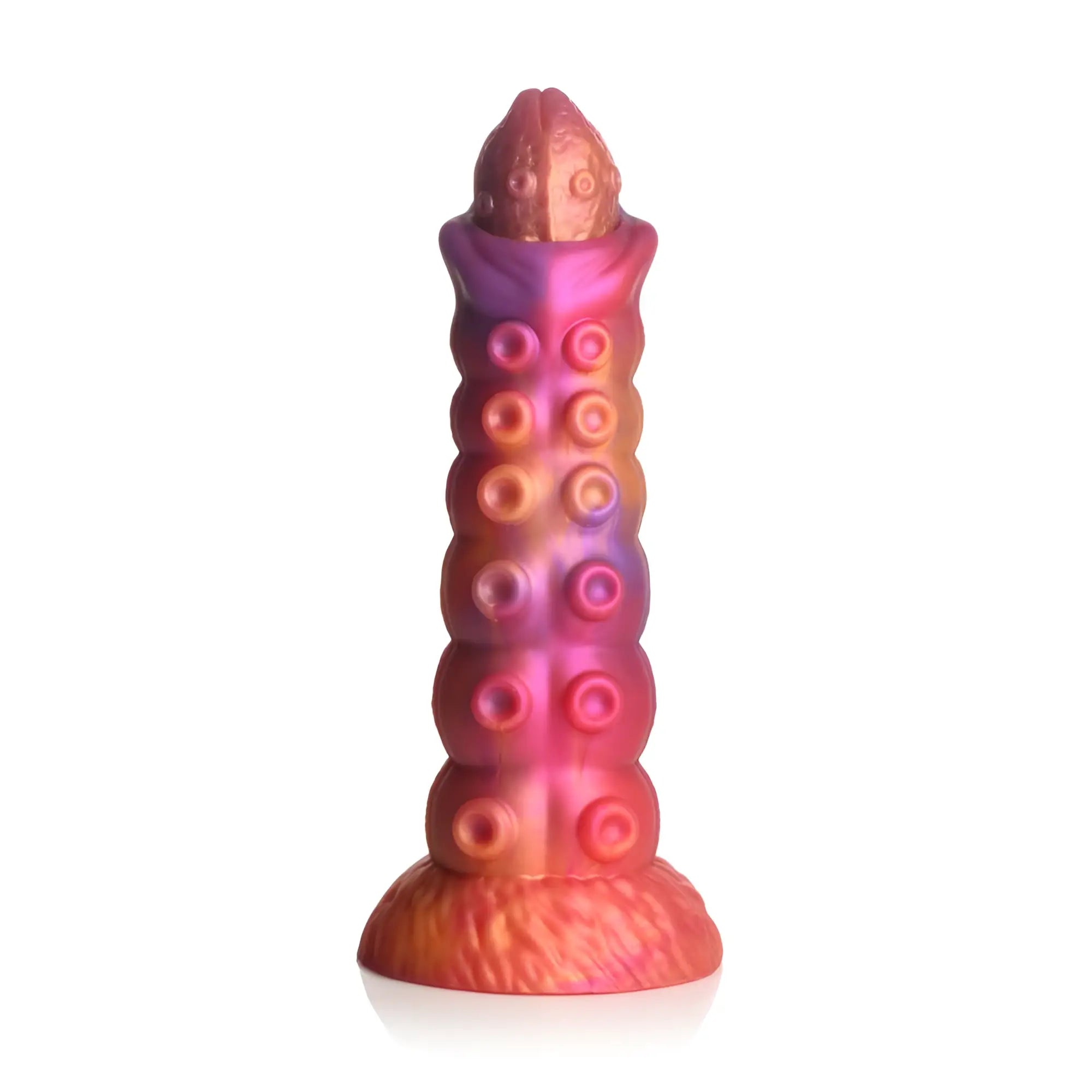Creature cocks nymphoid ovipositor pink and purple silicone dildo with textured suction cups and octopus design