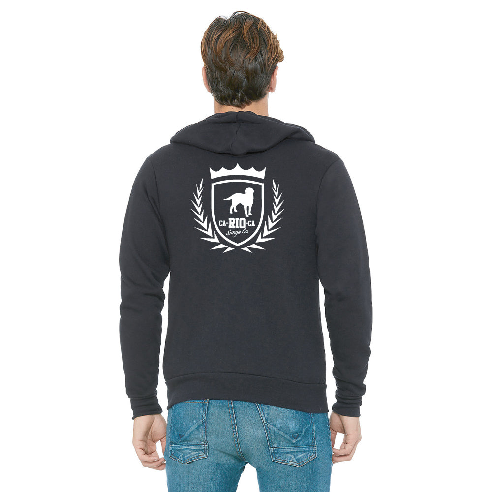 CA-RIO-CA Men's Crest Gray Zip Up Hoodie