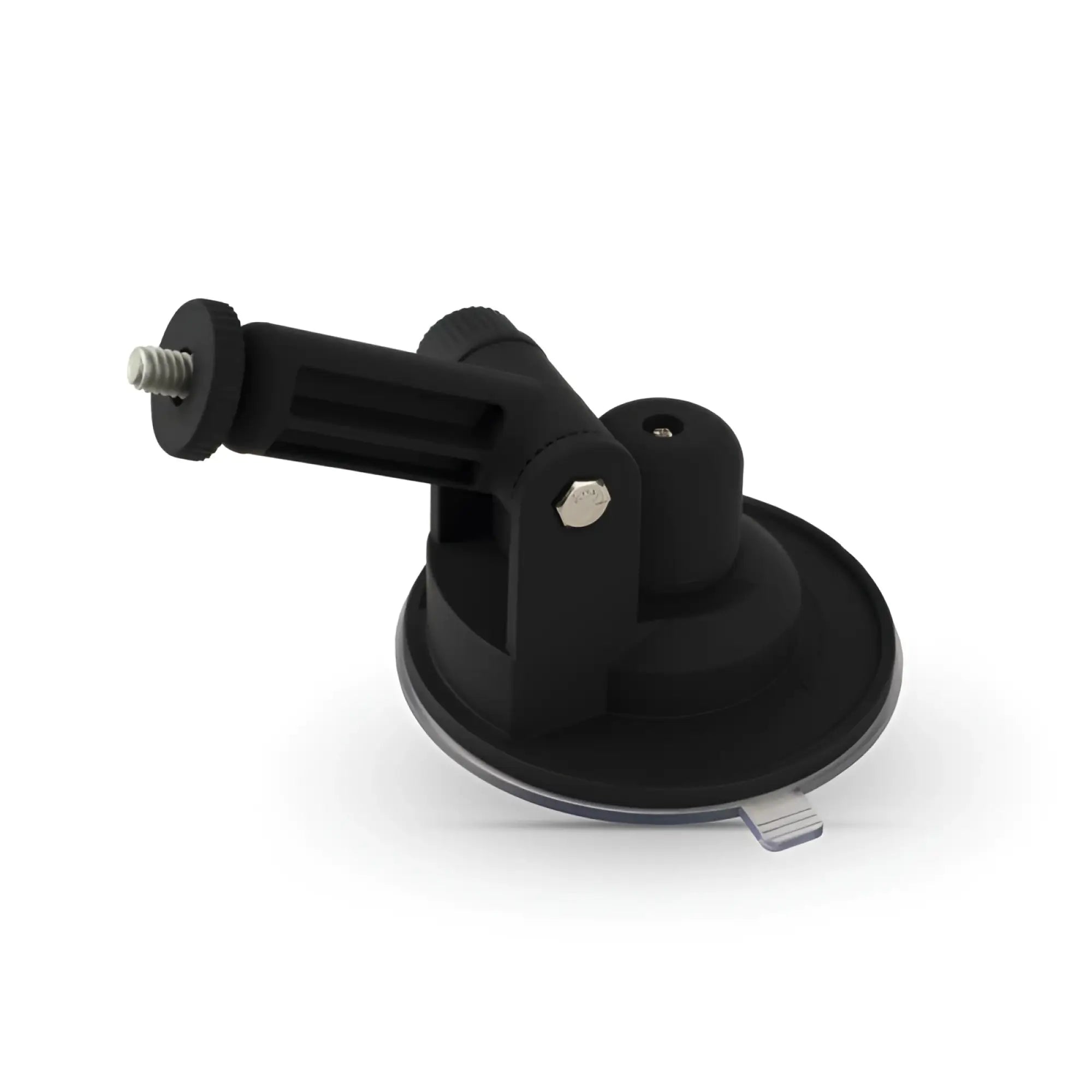 Black Cruizr holder with suction cup mount adjustable arm and threaded screw for camera attachment