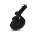 Black plastic suction cup mount with adjustable arm and threaded screw for cameras by cruizr cruizr holder