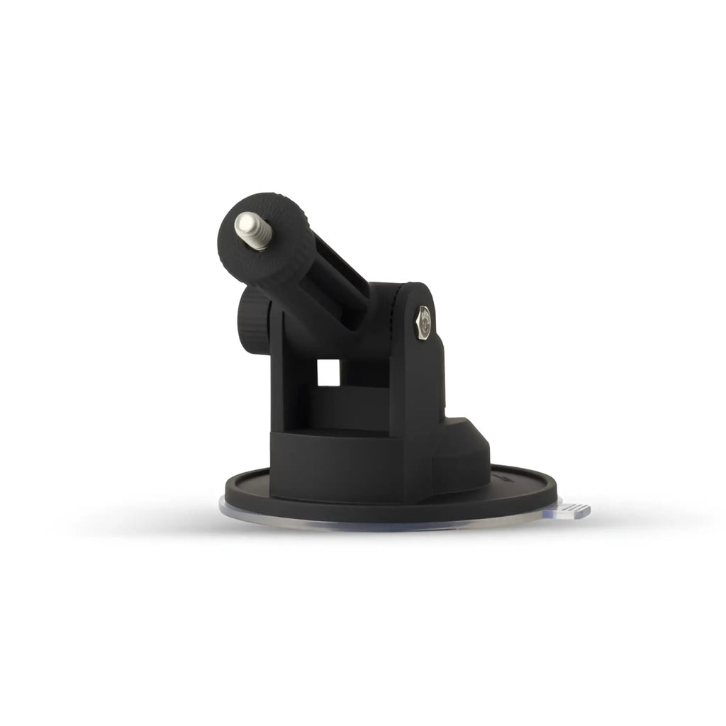 Black plastic suction cup mount with adjustable arm and silver screw for cruizr cruizr holder use