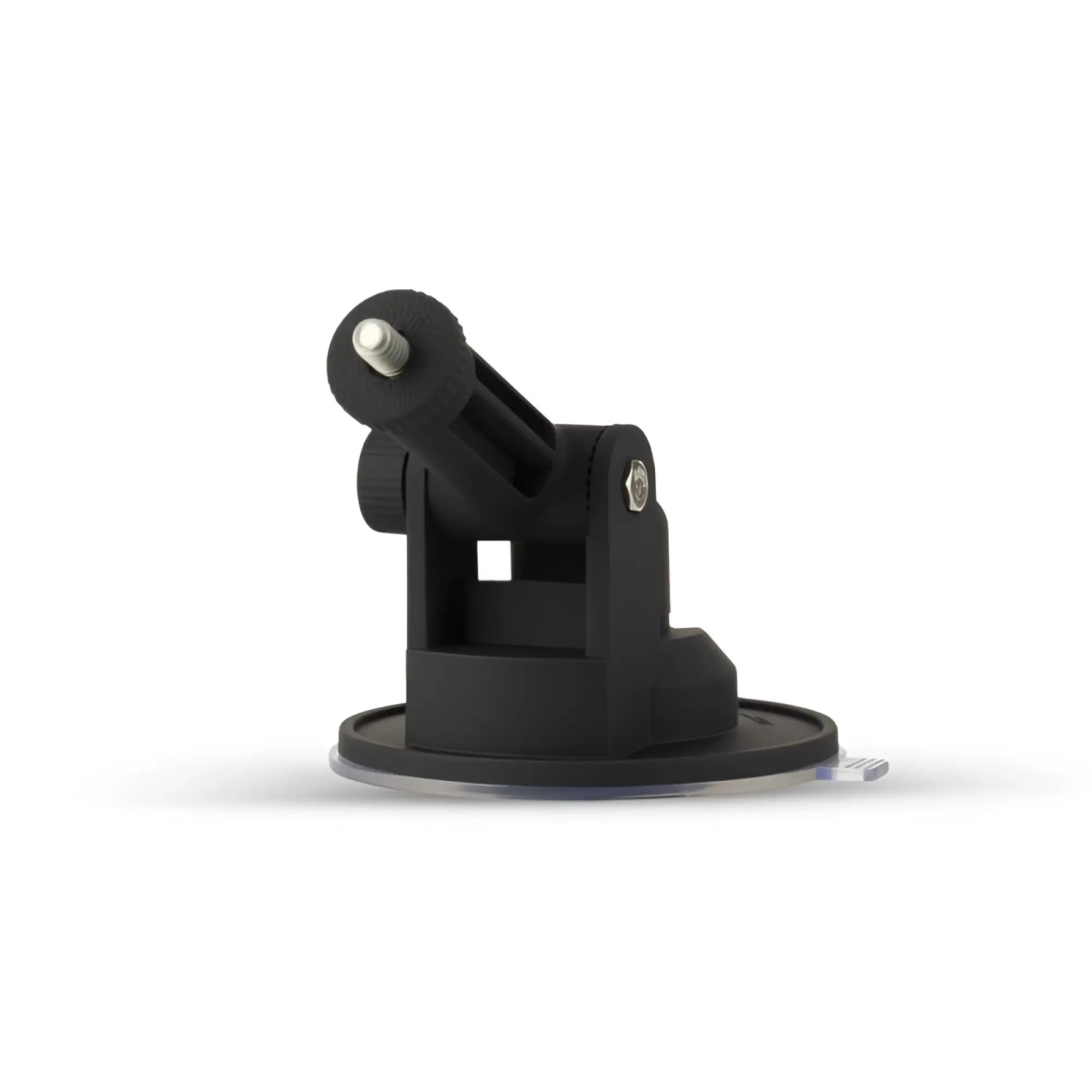 Black plastic suction cup mount with adjustable arm and silver screw for cruizr cruizr holder use