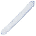 Crystal Jellies 12 in Jr double dong clear translucent silicone toy with textured surface and rounded ends