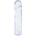 Clear transparent silicone dildo with textured shaft and rounded head from crystal jellies 8 in classic dong clear