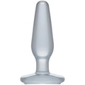 Crystal jellies medium butt plug clear made of transparent silicone with smooth tapered design and wide stable base