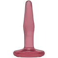 Crystal jellies small butt plug pink translucent silicone with smooth tapered design and wide base for stability