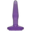 Translucent purple silicone crystal jellies small butt plug with smooth tapered design and wide base