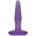 Translucent purple silicone crystal jellies small butt plug with smooth tapered design and wide base