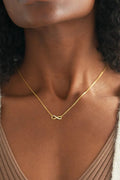 Inlaid Zircon Infinity Necklace — 925 Sterling Silver