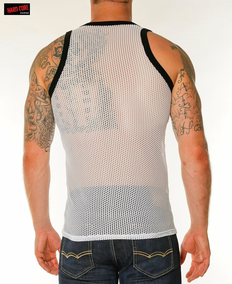 Go Softwear 4205 Men's Chain Link Mesh Tank Top - White