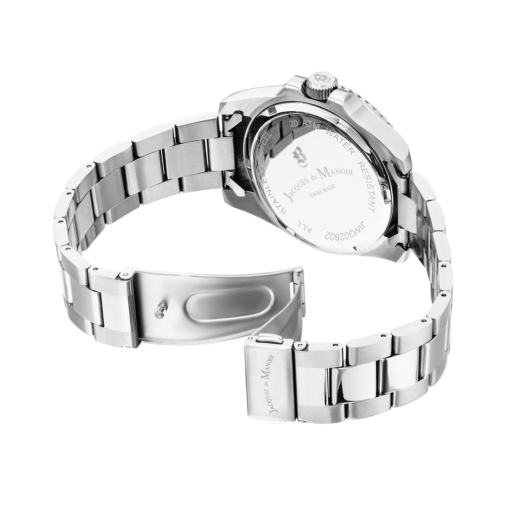 JDM Swiss-Made Pro Scuba 43 Stainless Steel and Blue Watch