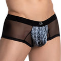 Daniel alexander dag011 bikini brief black mesh briefs with gray and black snake scale pattern on front panel