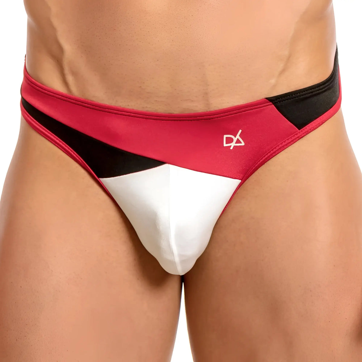 Daniel Alexander DAK048 thong in red black and white color block with sleek design for men