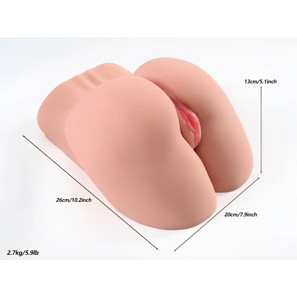 Pink silicone anal plug with realistic skin texture and detailed internal design from daytona dolls bella butt torso masturbator