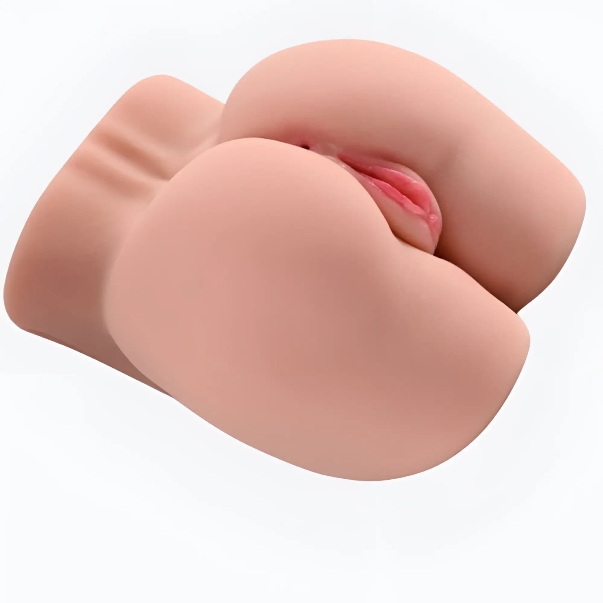 Pink silicone anal plug with realistic flesh tone texture and subtle internal detailing from daytona dolls bella butt torso masturbator
