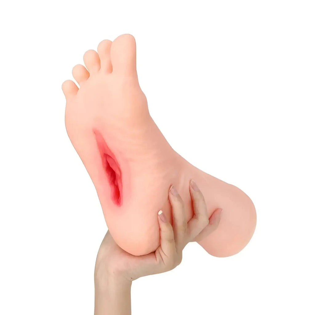 Daytona dolls foot fetish realistic feet stroker pair showing a pink silicone foot model with a detailed red wound