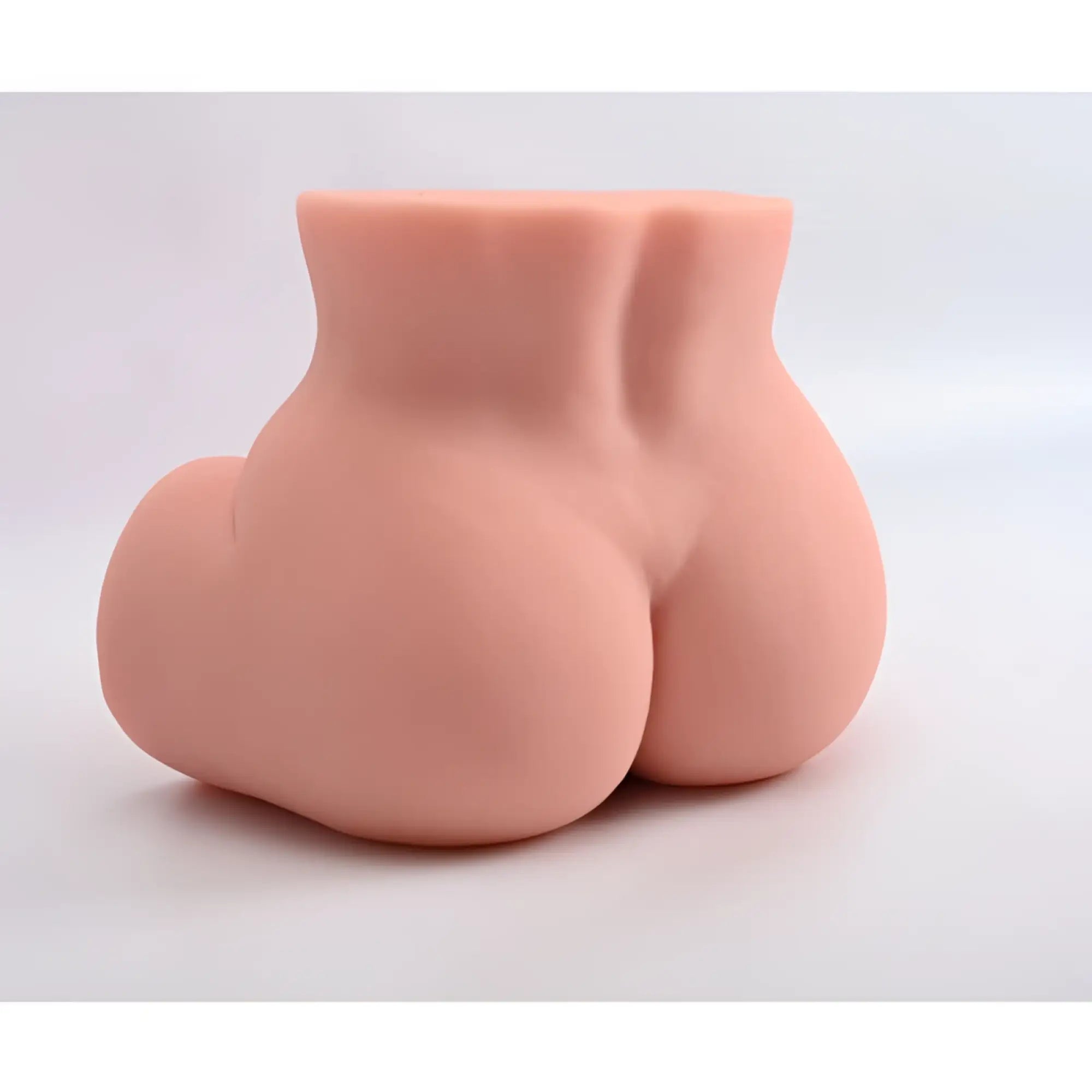 Pink silicone butt-shaped vase from daytona dolls lorenzo male torso with cock and balls product front view