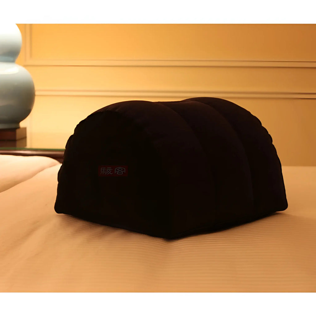 Black inflatable footrest with segmented cushioned design in daytona inflatable sex positioning half dome cushion with toy holder