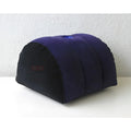 Daytona inflatable sex positioning half dome cushion in purple and black with blue valve and toy holder