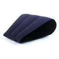 Daytona inflatable sex positioning tapered wedge cushion with navy blue exterior black interior and segmented chambers