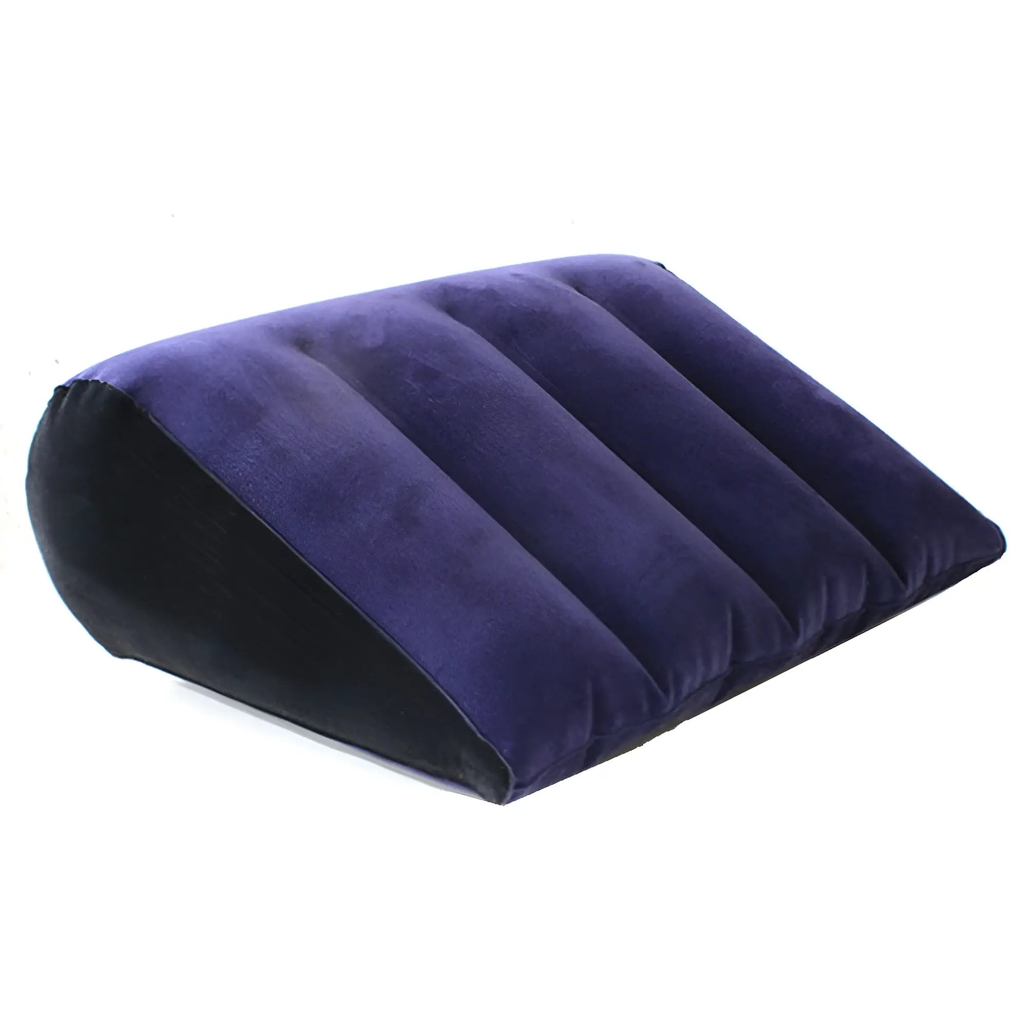 Daytona inflatable sex positioning triangular cushion purple and black wedge pillow with plush velour texture