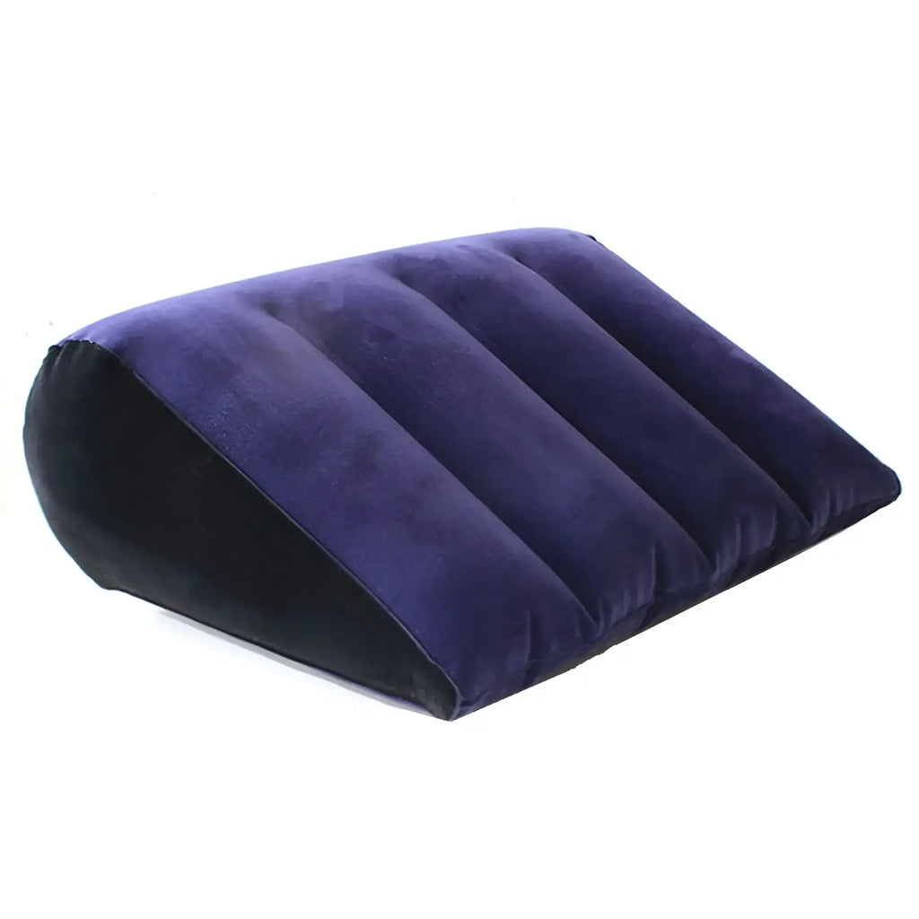 Daytona inflatable sex positioning triangular cushion purple and black wedge pillow with plush velour texture